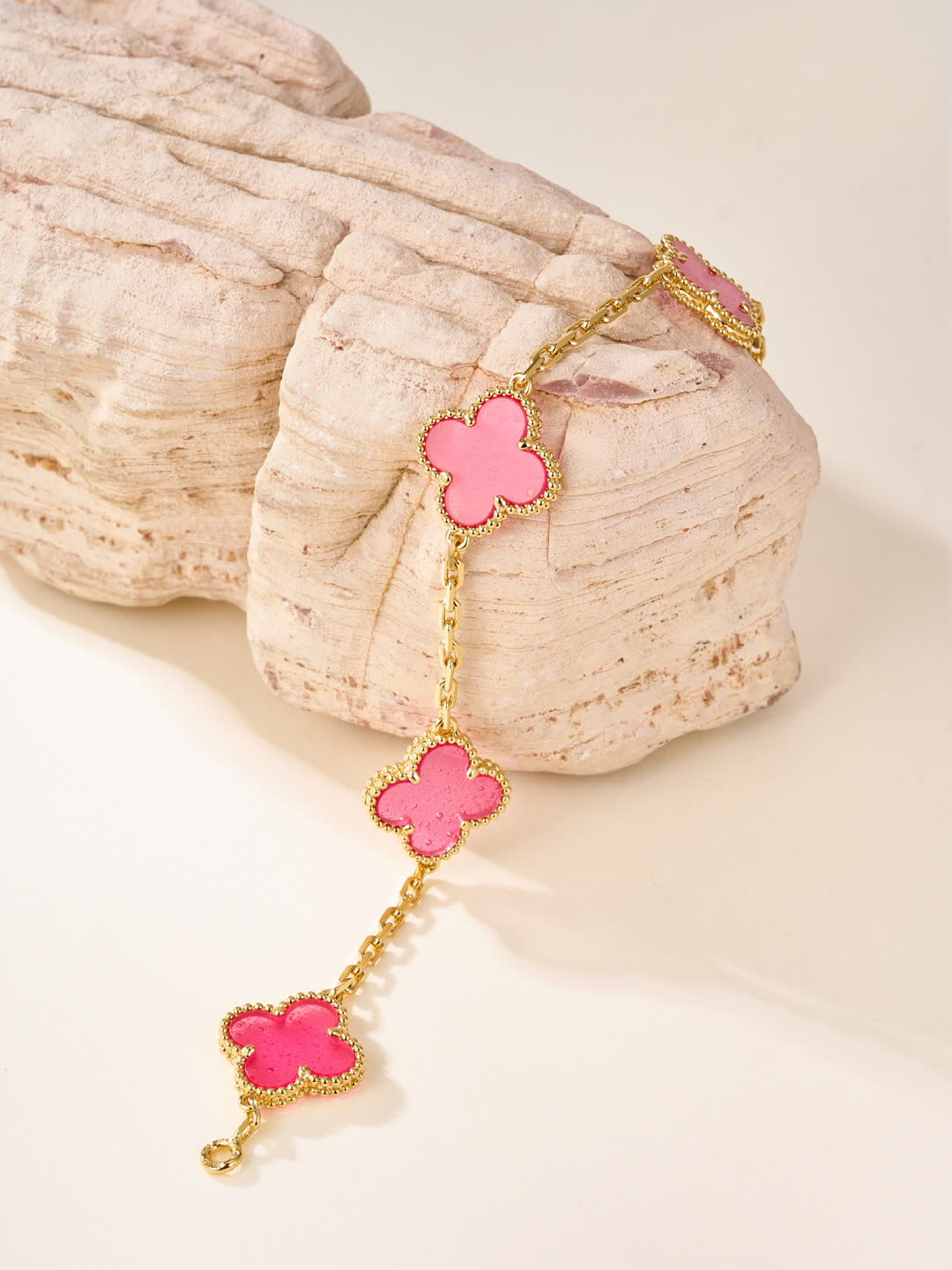 Van Cleef & Arpels Magic Alhambra Pink Enamel Bracelet